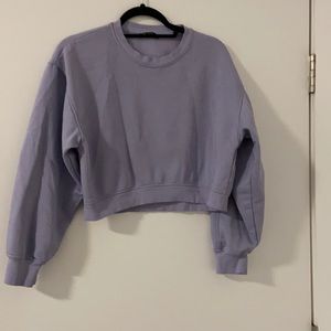 Zara cropped lavender sweatshirt